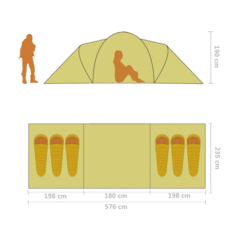 Waterproof 6 Person Camping Tent Blue And Green