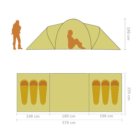 Waterproof 6 Person Camping Tent Gray And Orange